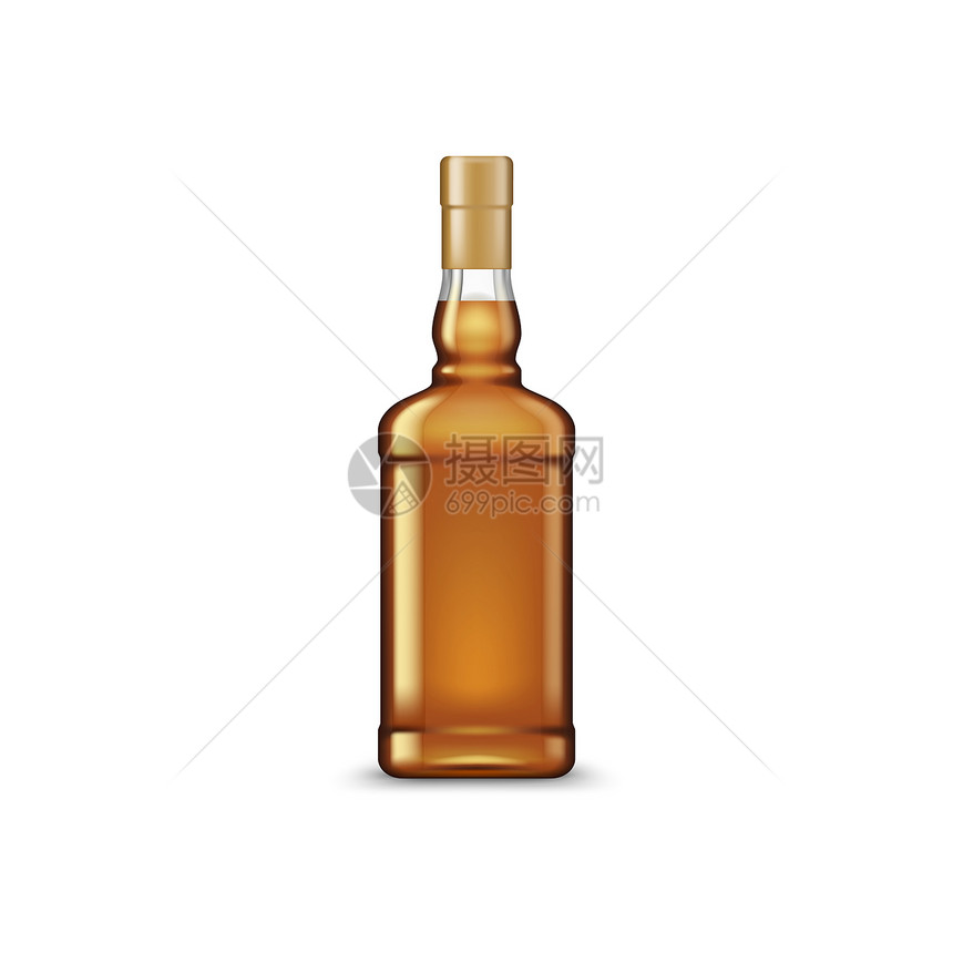 瓶酒精饮料,分离白兰地或干邑矢量威士忌或苏格兰威士忌,烈性饮料威士忌或苏格兰威士忌,瓶装酒精饮料图片