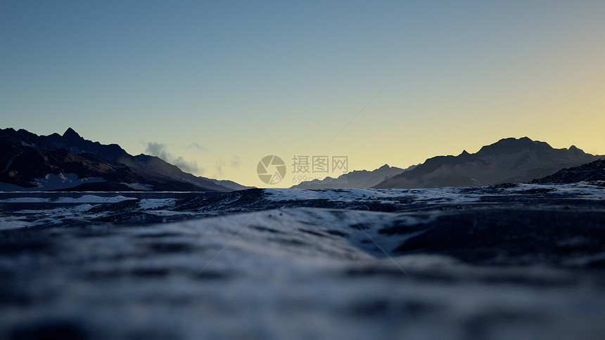 南极景观中8k山脉覆盖着冰图片