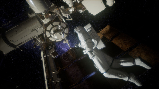 国际站外的宇航员太空行走这幅图像的元素由美国宇航局提供国际站外的宇航员太空行走背景图片