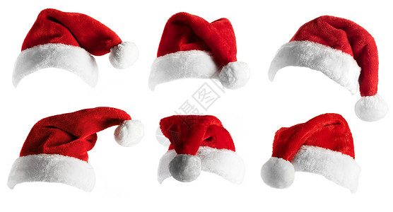 圣诞老人的帽子被隔离白色的背景上圣诞老人的帽子套白色的上面图片