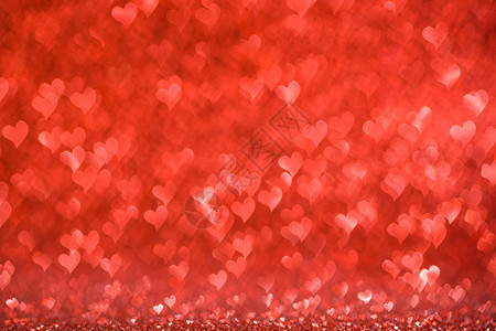 闪亮的红心爱波基闪光灯抽象背景,情人节派庆祝闪亮的红色心灯背景背景图片