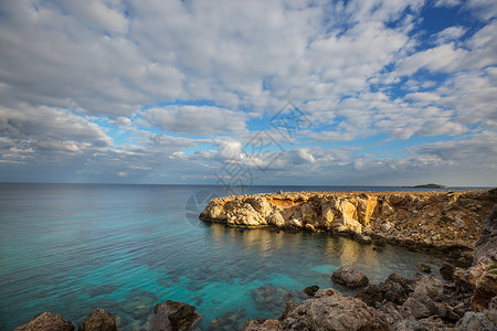 塞浦路斯北部美丽的海滩高清图片
