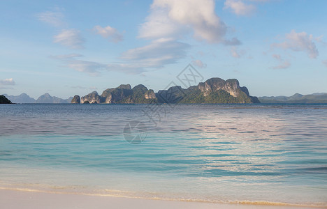 热带岛山美丽的海景海湾山岛,巴拉望,菲律宾度假宁静美丽的热带自然背景