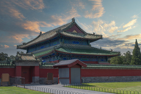 天坛北京市中心的寺庙修道院建筑群背景图片