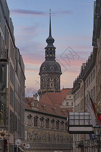 德累斯顿德国重建的老城的建筑高清图片