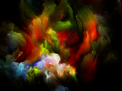 油漆星云彩色梦想系列由梯度光谱色调成的,想象力创造力艺术绘画的隐喻背景图片