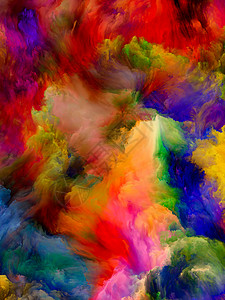 油漆烟雾彩色梦想系列关于想象力创造力艺术绘画的梯度光谱色调的排列图片