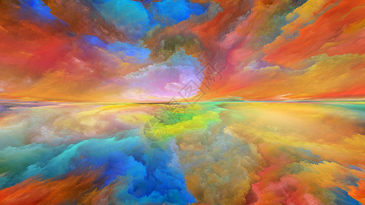 梦想照进现实自然山水画创造力的数字色彩抽象背景