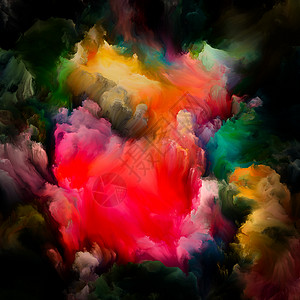 彩绘云系列关于创造力艺术的彩色数字油背景图片