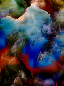 油漆云彩色梦想系列由与想象力创造力艺术绘画相关的梯度光谱色调成的抽象图片
