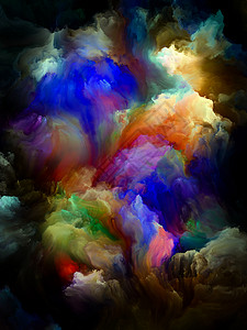 油漆运动彩色梦想系列想象创造力艺术绘画的梯度光谱色调的排列图片