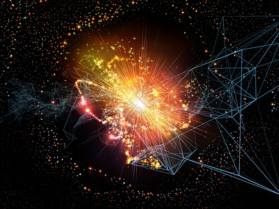虚拟网络系列计算机网络数字云存储现代技术教育等的背景中集成了连接线路光宇宙元素的云背景图片