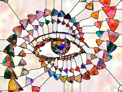 彩色螺旋形元素抽象彩色玻璃效应的艺术研究用于艺术项目中的创意元素背景
