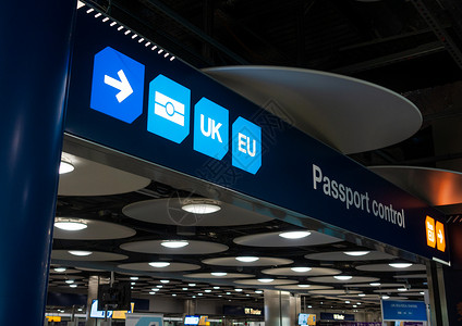 英国退欧护照管制英国,英国边境管制希思罗机场5号航站楼,伦敦,英国,大列颠,欧洲背景