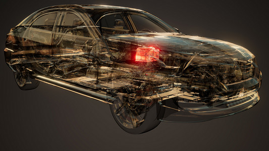 汽车电池可见于透明汽车汽车电池汽车上可见图片