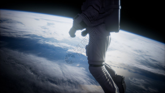 太空宇航员地球的背景下图片