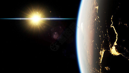 太空,太阳地球晚上图片