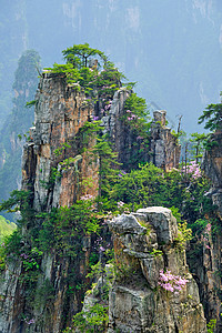 湖南张家界石柱崖山地貌景观高清图片