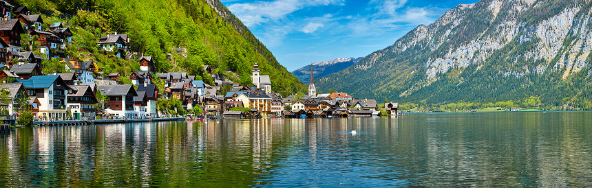 奥地利旅游目的地霍尔斯塔特村霍尔斯塔特塔特看到奥地利阿尔卑斯山的山湖奥地利萨尔茨卡默古特地区奥地利霍尔斯特特村霍尔图片