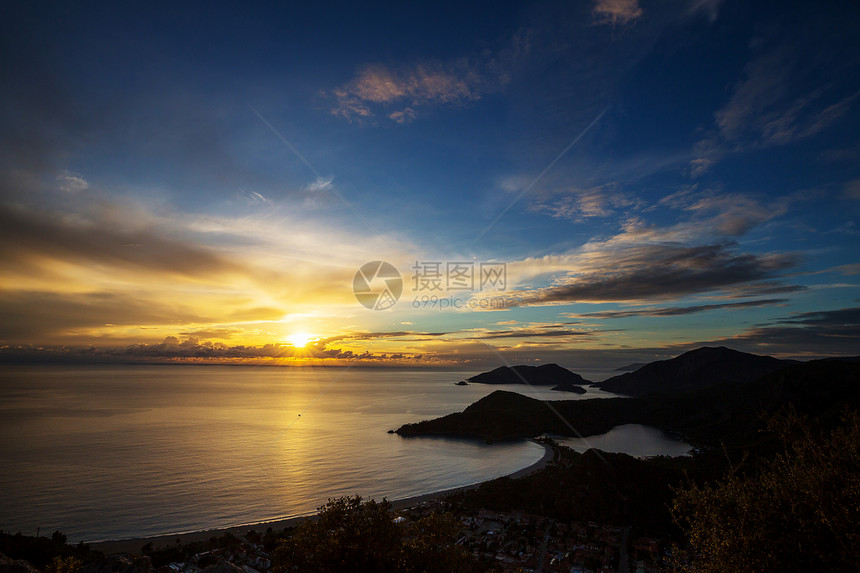 美丽的海岸土耳其日落图片