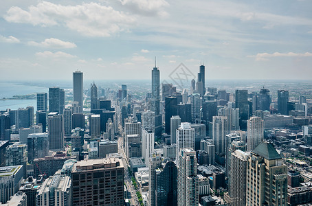 芝加哥城市天际线鸟瞰图片