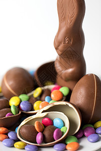 复活节,糖果糖果的巧克力兔子,鸡蛋糖果滴巧克力兔子,鸡蛋糖果滴图片