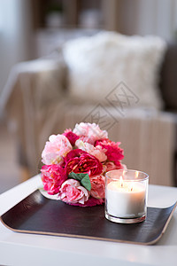 装饰,舒适的燃烧香味蜡烛花舒适的家家燃烧香烛花背景图片