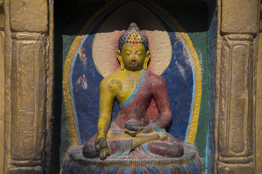 威桑布纳特黄金佛像加德满都,尼泊尔图片