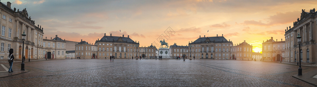 哥本哈根皇家阿马里恩堡宫殿丹麦高清图片