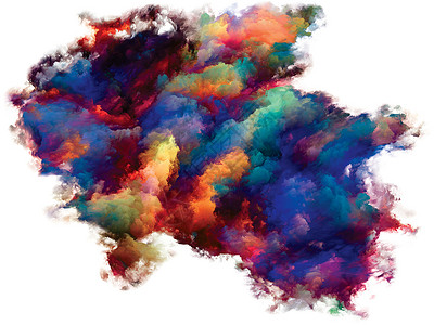 白色烟雾笔刷抽象颜色片段系列白色背景上的颜色粒子,用于艺术背景