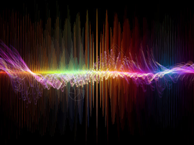 波函数序列由彩色正弦振动光分形元素成的艺术抽象,声音均衡器音乐谱量子概率背景图片