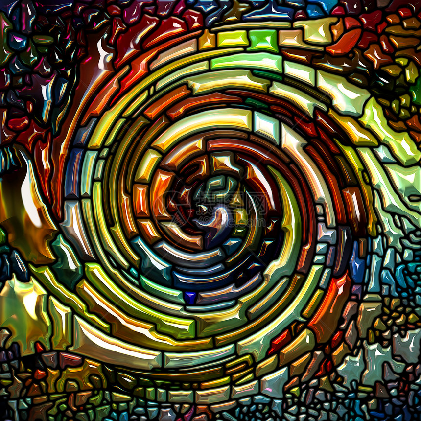 螺旋系列彩色璃漩涡图案色彩创意艺术想象力等上的相互作用图片
