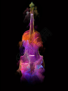 小提琴线条彩色星云绘画插图的音乐,歌曲表演艺术小提琴梦想系列图片