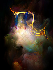 黄道十宫十宫的颜色象征着天蝎座五颜六色的抽象背景,星座宗教神秘的的插图图片