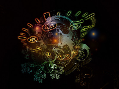 太空时间时间序列的孔科学教育现代技术学科时钟刻度盘抽象元素的成图片