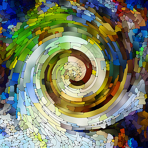 螺旋系列彩色璃漩涡图案的创造排列,为的彩色创意艺术想象力图片