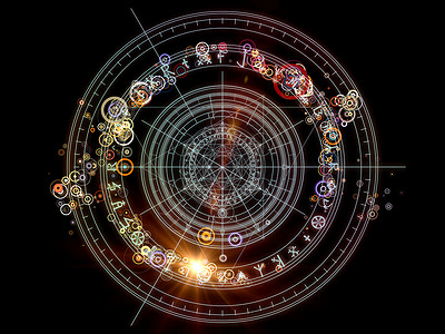 神秘主义神秘主义占星术灵的分形元素神符号圆圈的神的圆圈系列信息高清图片素材