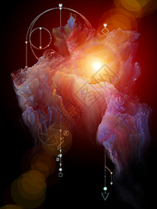 神的几何符号五颜六色的分形结构神秘魔法占星术神秘主义的影响图片