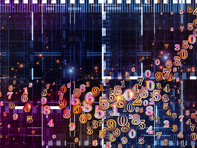 数字世界系列由数字分形元素成的背景,适用于科学教育现代技术项目图片