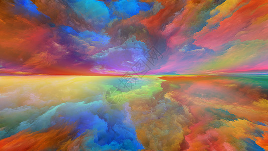 梦想之地系列数字色彩宇宙自然山水画创造力想象力等上的排列背景图片