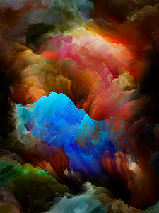油漆运动彩色梦想系列想象创造力艺术绘画的梯度光谱色调的排列图片