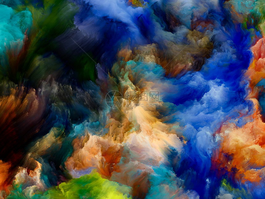 油漆云彩色梦想系列视觉上吸引力的背景,由梯度光谱色调成,适合于想象创造力艺术绘画的布局图片