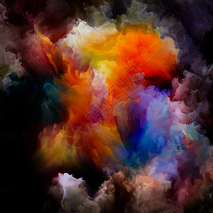 油漆星云彩色梦想系列由梯度光谱色调成的,想象力创造力艺术绘画的隐喻背景图片