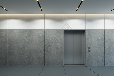 现代电梯,办公室大厅闭门图片素材