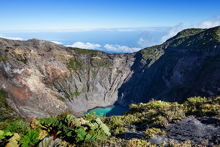 徒步洲的伊拉祖火山哥斯达黎加高清图片