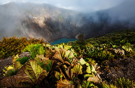 刚果熔岩火口湖徒步洲的伊拉祖火山哥斯达黎加背景