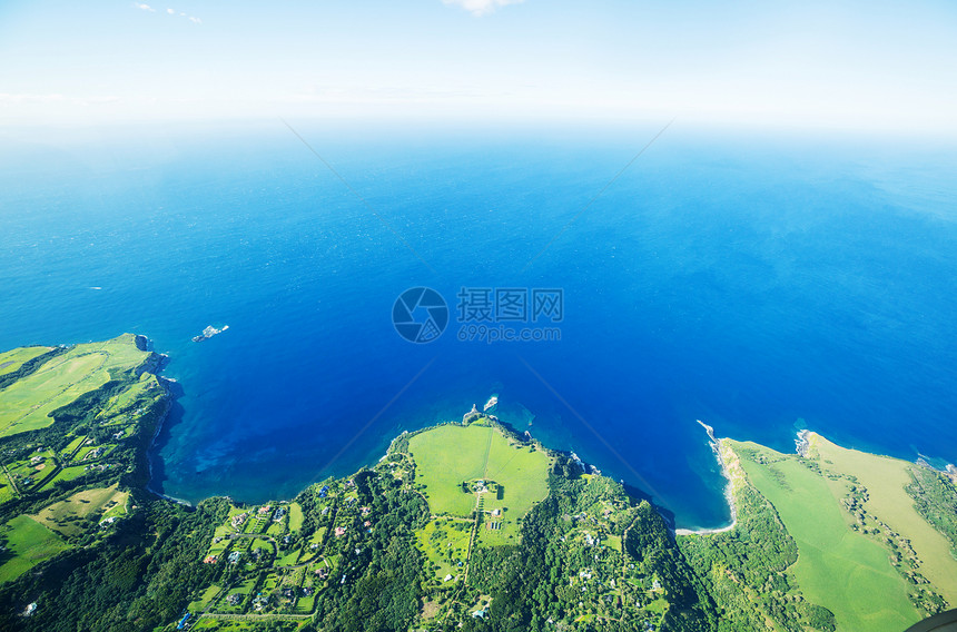 上图美国夏威夷毛伊岛的鸟瞰图图片