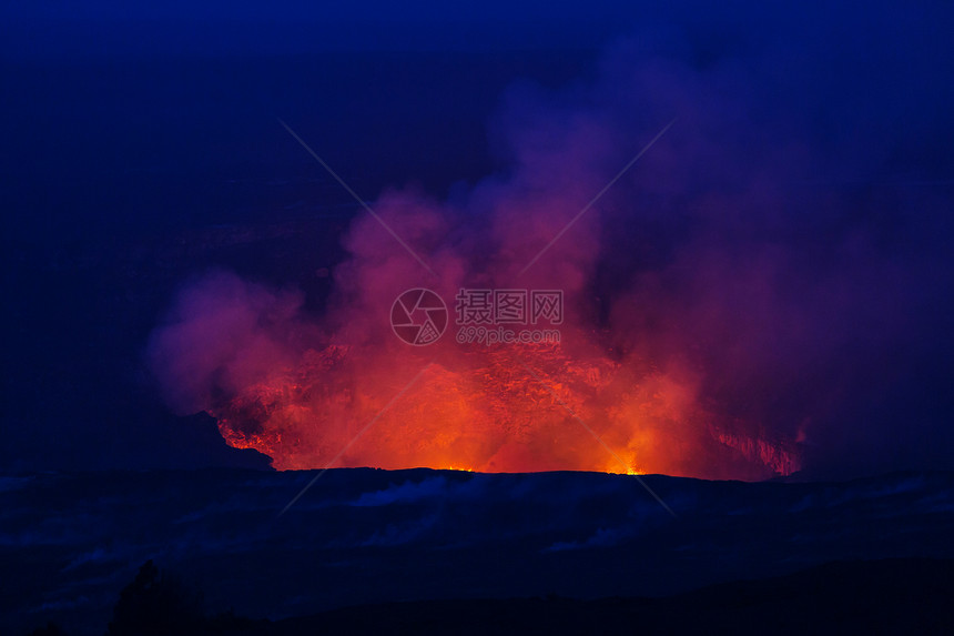 活火山夏威夷大岛上的基拉韦亚活火山图片