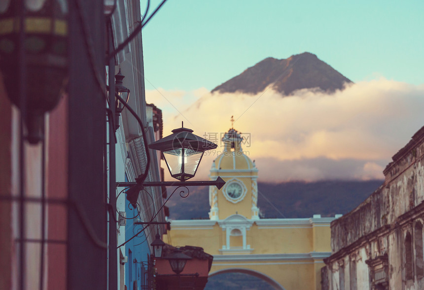 安提瓜岛殖民建筑古老的安提瓜危地马拉城,洲,危地马拉图片