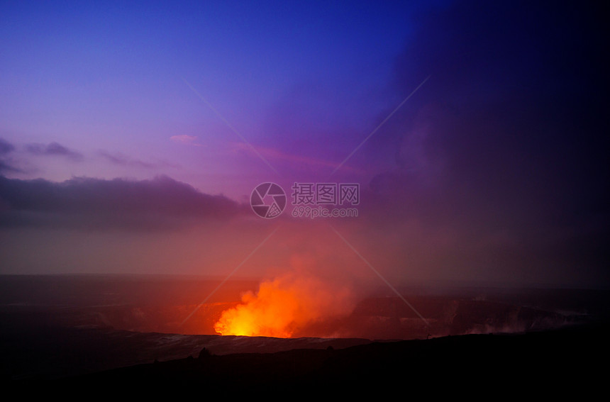 活火山夏威夷大岛上的基拉韦亚活火山图片